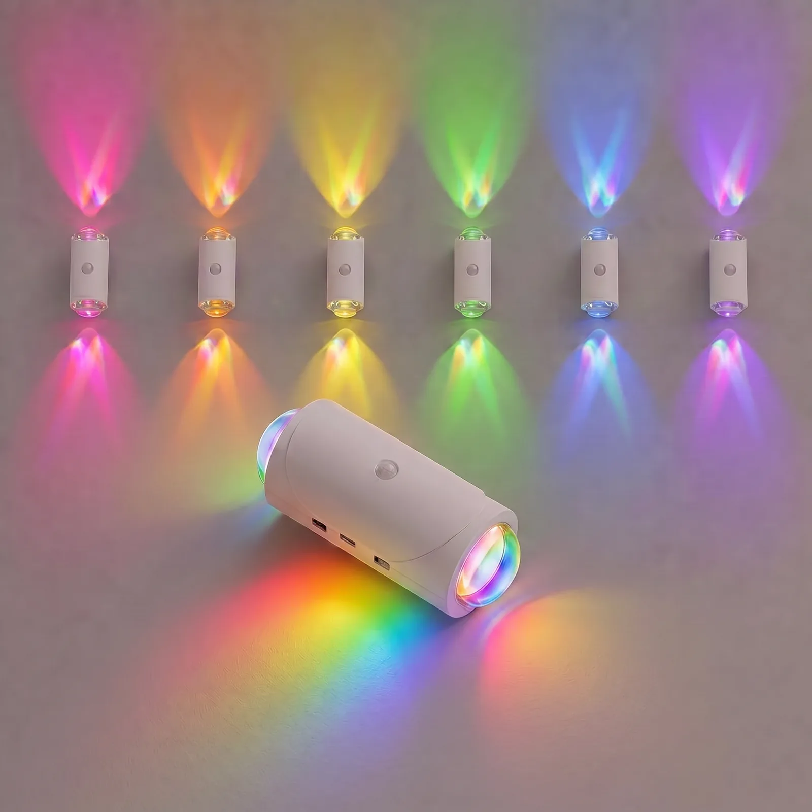 ZSYZDL WHITE slim all-white magnetic RGB motion sensor wall night light for narrow hallways kids bedroom closet