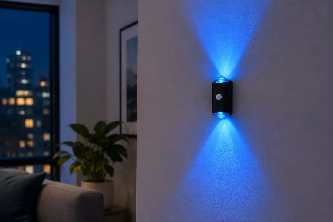 Magnetic no-drill night light mounted on a painted dorm wall without nails - ZSYZDL guide